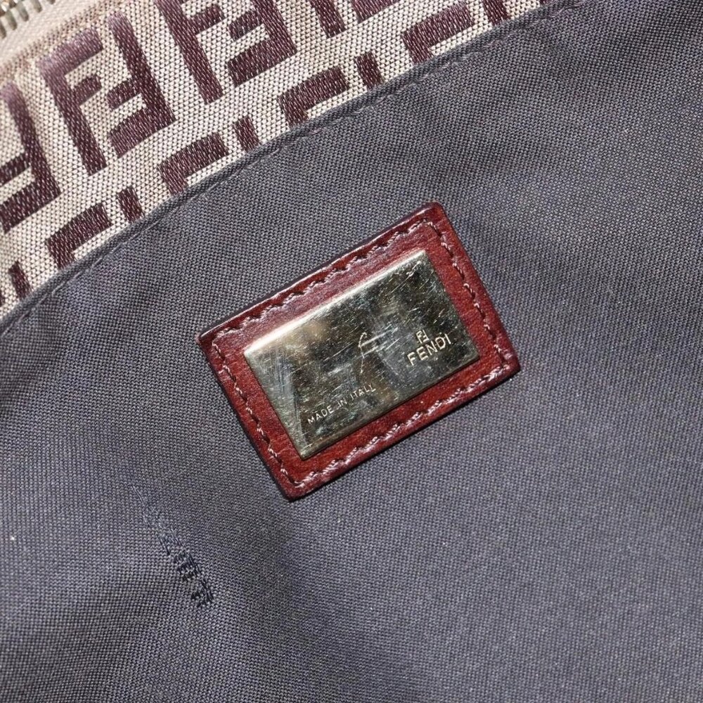 FENDI Zucchino Canvas Hand Bag Beige Brown Auth - Picture 13 of 16